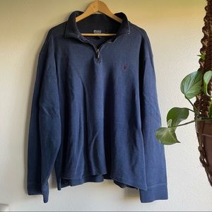Vintage Polo by Ralph Lauren Navy Zip Pullover - Size XL - 100% Cotton